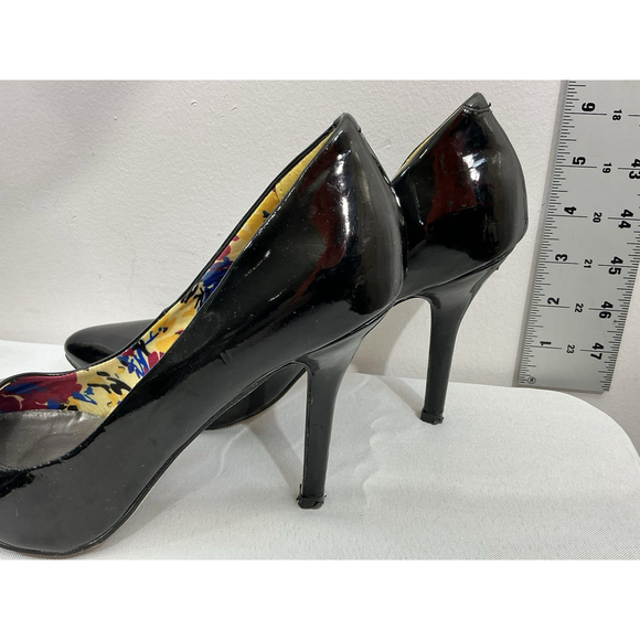 Womans Madden Girl Tartt Size 8.5 Black Faux Patent Leather Stiletto Pumps - Picture 4 of 9